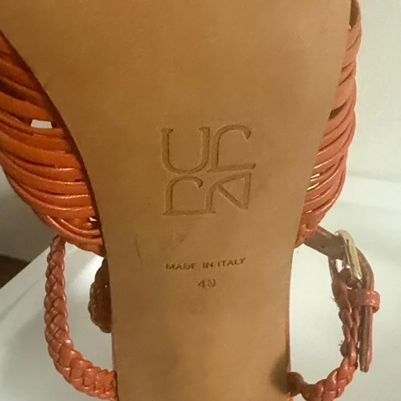 Elegant Women's Woven Heels - Orange - Picture 9 of 10